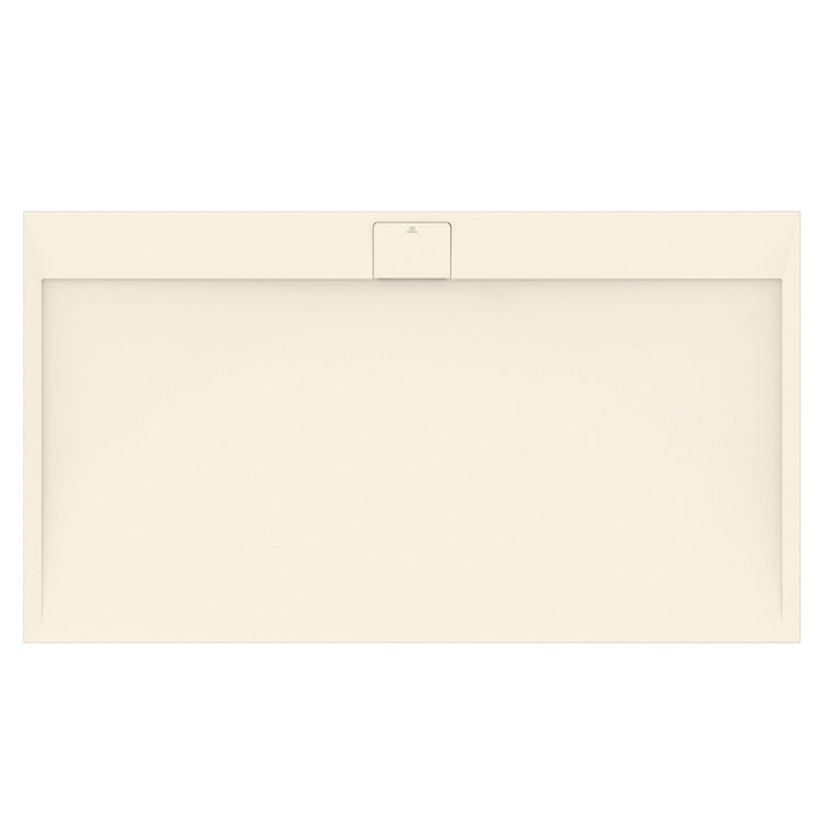 Ideal Standard Rechteckige Duschwanne L. 180 B.100 cm, rutschfest und mit verborgenem Ablauf an der langen Seite, aus IdealSolid+, Steineffekt, Farbe Sand, matte Oberfläche ULTRA FLAT S I.LIFE T5245FT
