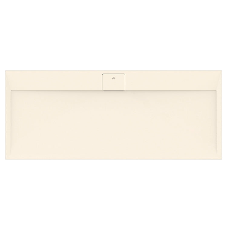 Ideal Standard Rechteckige Duschwanne L. 170 B.70 cm, rutschfest und mit verborgenem Ablauf an der langen Seite, aus IdealSolid+, Steineffekt, Sandfarbe, matte Oberfläche ULTRA FLAT S I.LIFE T5244FT