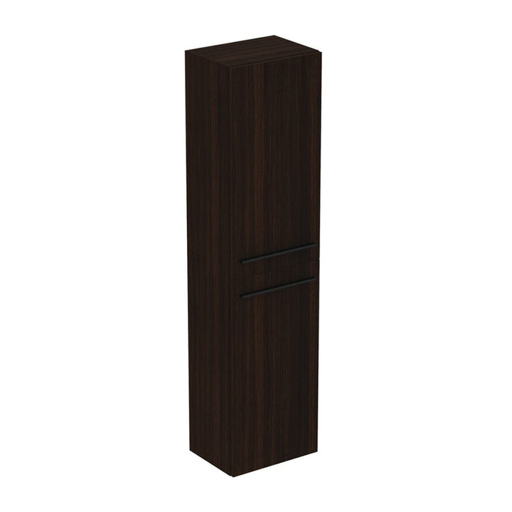 Ideal Standard Säulenmöbel L. 40 H. 160 T. 30 cm, Tür mit reversibler Dämpfungsschließung, mit 5 Innenböden, davon 4 aus Glas, Oberfläche dunkel Eiche I.LIFE B T5260NW