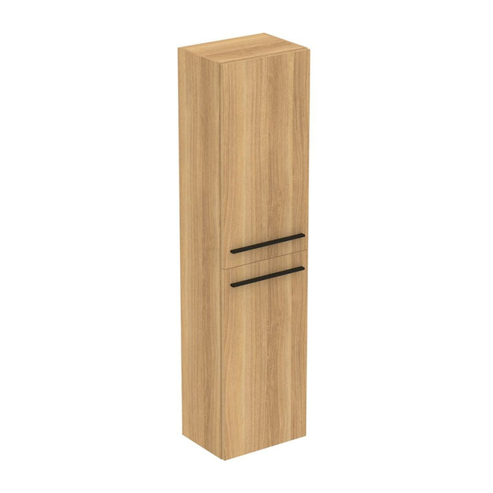 Ideal Standard Säulenmöbel L. 40 H. 160 T. 30 cm, Tür mit reversibler Dämpfungsschließung, mit 5 Innenböden, davon 4 aus Glas, Oberfläche helle Eiche I.LIFE B T5260NX
