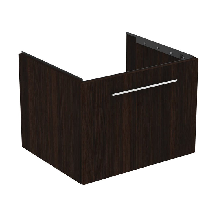 Ideal Standard Unterschrank L. 60 H. 43,6 T. 50,5 cm, mit einer Außenschublade, Innenfarbe Anthrazit, dunkle Eichenoberfläche I.LIFE B T5269NW