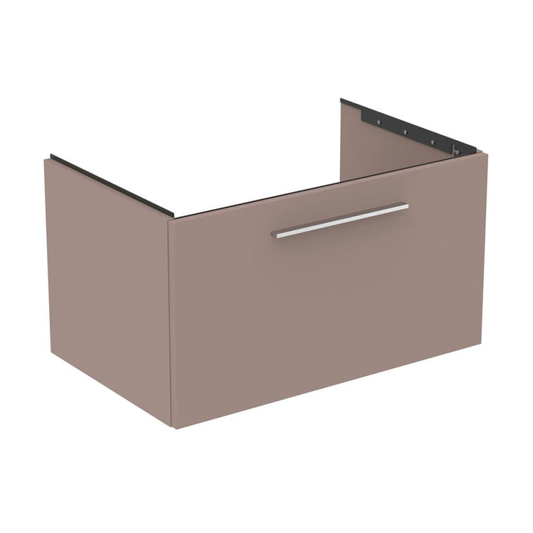 Ideal Standard Unterwaschtischmobil L. 80 H. 44 T. 50,5 cm, mit einer äußeren Schublade, Innenseite anthrazitfarben, Farbe Greige matt Finish I.LIFE B T5271NH
