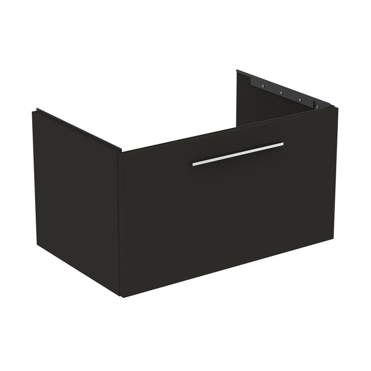 Ideal Standard Mobiler Unterschrank L. 80 H. 44 T. 50,5 cm, mit einer Außenschublade, Innenfarbe Anthrazit, Farbe Kohlegrau, matte Ausführung I.LIFE B T5271NV