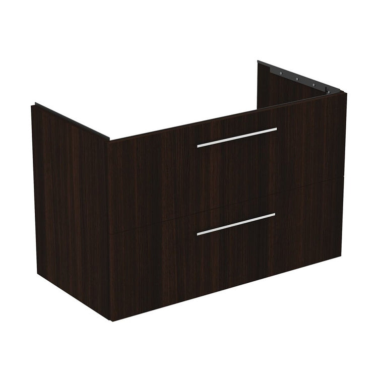 Ideal Standard Unterschrankmobil L. 100 H. 63 T. 50,5 cm, mit 2 Außenschubladen, Innenfarbe Anthrazit, dunkel Eiche Oberfläche I.LIFE B T5276NW