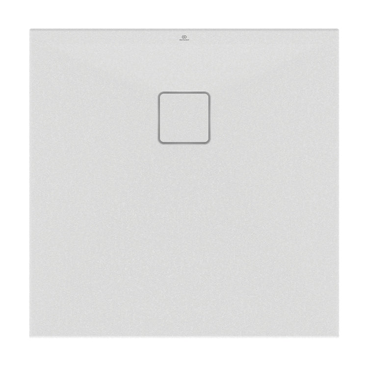 Ideal Standard Quadratische Duschwanne 80 cm, Installation auf dem Boden oder bodeneben, aus StoneTech, rutschfest, Farbe Seidenweiß, matte Oberfläche ULTRA FLAT EVO T5426FO