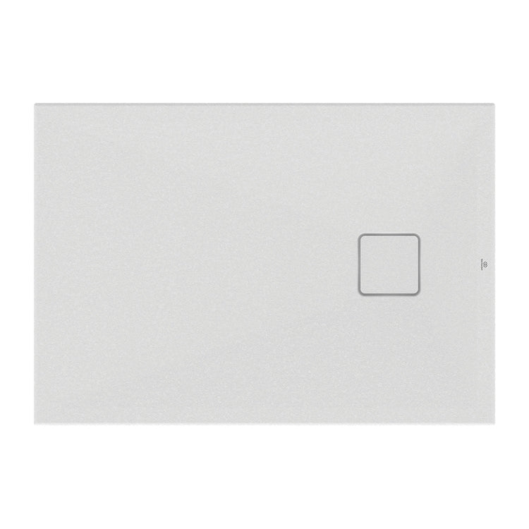 Ideal Standard Rechteckige Duschwanne L. 100 B.70 cm, Installierung auf dem Boden oder bodengleich, aus StoneTech, rutschfest, mit Abfluss auf der kurzen Seite, Farbe Seidenweiß, matte Oberfläche ULTRA FLAT EVO T5443FO