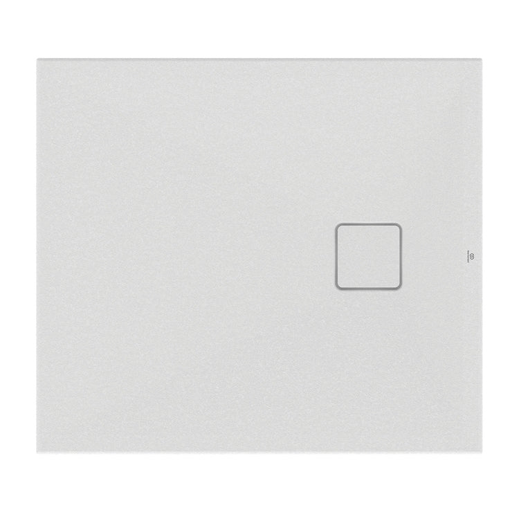 Ideal Standard Rechteckige Duschwanne L. 90 T. 75 cm, Installierung über dem Boden oder bodengleich, aus StoneTech, rutschfest, mit Abfluss auf der kurzen Seite, Farbe Seidenweiß, matte Oberfläche ULTRA FLAT EVO T5445FO