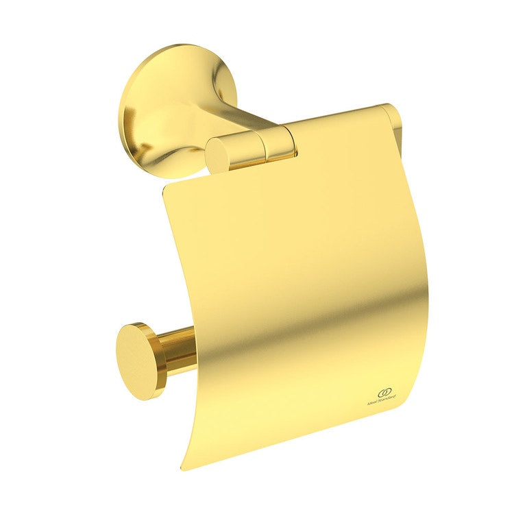 Ideal Standard Toilettenpapierhalter mit Abdeckung, zur Wandmontage, Finish gebürstetes Gold LA DOLCE VITA T5509A2