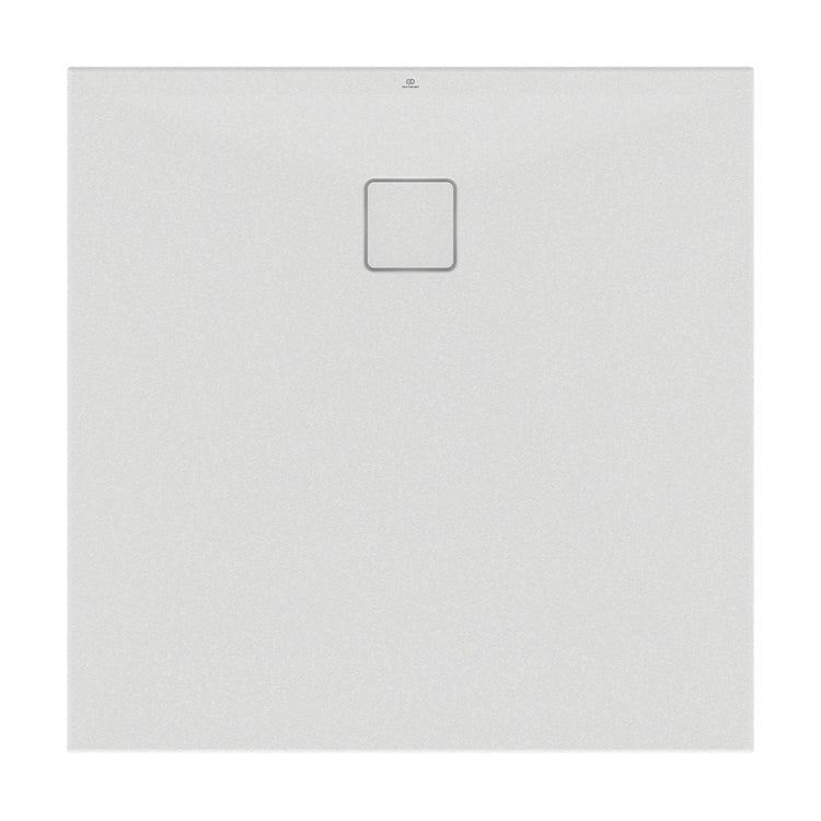 Ideal Standard Quadratische Duschwanne 100 cm, Installation über dem Boden oder bodeneben, aus StoneTech, rutschfest, Farbe Seidenweiß, matte Oberfläche ULTRA FLAT EVO T5424FO