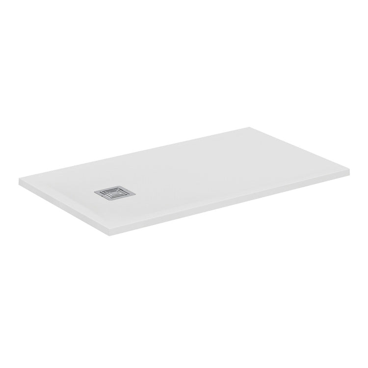 Ideal Standard S+ rechteckige Duschwanne L. 120 T. 70 cm, aus IdealSolid, mit Ablauf an der kurzen Seite, Weiß, matte Oberfläche ULTRA FLAT T5603FR