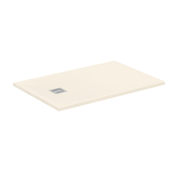 Ideal Standard S+ rechteckige Duschwanne L. 120 T. 80 cm, ultraflach, aus IdealSolid, mit Ablauf an der kurzen Seite, Farbe Sand matt ULTRA FLAT T5594FT