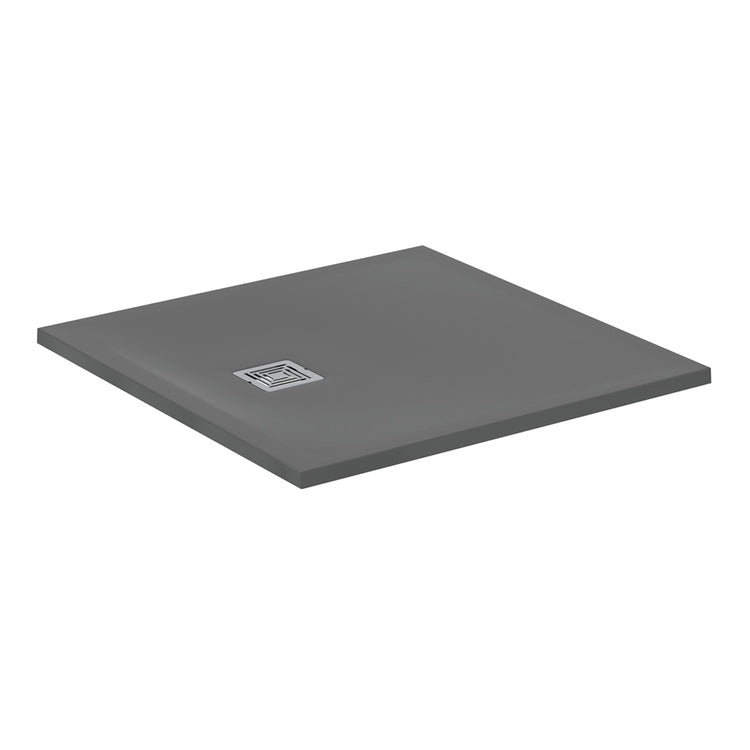 Ideal Standard S+ quadratische Duschwanne 90 cm, ultraflach, aus IdealSolid, Farbe Zementgrau, matte Oberfläche ULTRA FLAT T5597FS