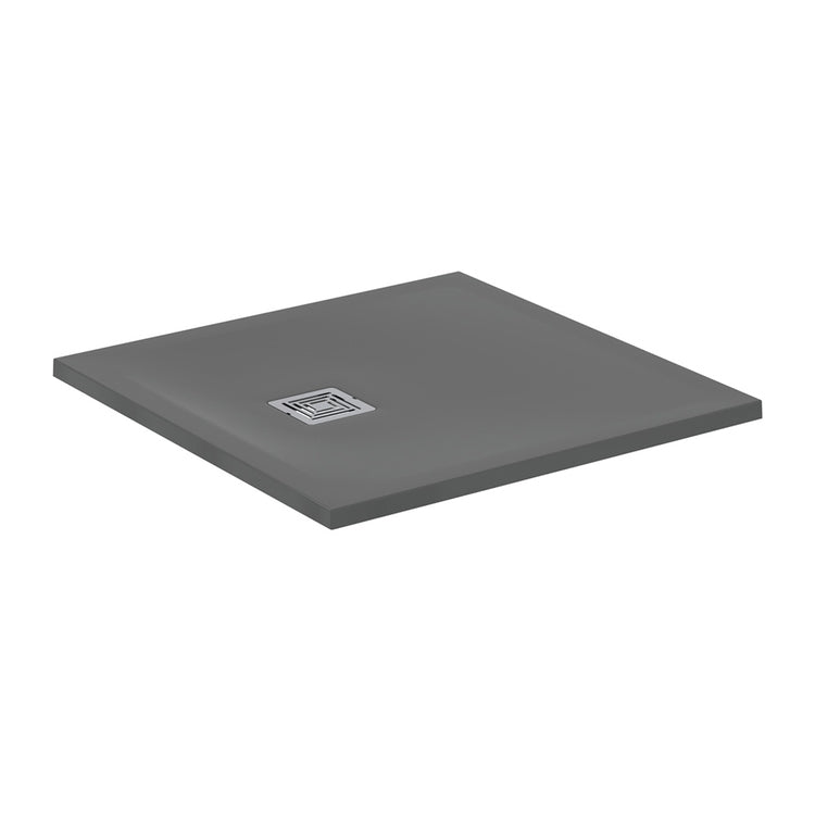 Ideal Standard S+ Duschwanne quadratisch 80 cm, ultraflach, aus IdealSolid, Farbe Zementgrau, matte Oberfläche ULTRA FLAT T5600FS