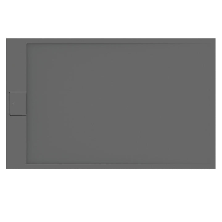 Ideal Standard Rechteckige Duschwanne L. 140 B.90 cm, rutschfest und mit verdecktem Ablauf an der kurzen Seite, aus IdealSolid+, Steineffekt, Farbe Zementgrau, matte Oberfläche ULTRA FLAT S I.LIFE T5592FS
