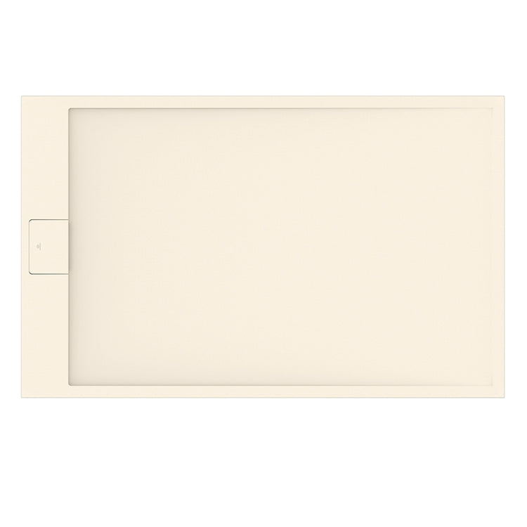 Ideal Standard Rechteckige Duschwanne L. 140 B.80 cm, rutschfest und mit verborgenem Ablauf an der kurzen Seite, aus IdealSolid+, Steineffekt, Farbe Sand, matte Oberfläche ULTRA FLAT S I.LIFE T5570FT