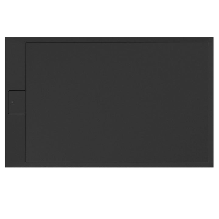 Ideal Standard Rechteckige Duschwanne L. 160 T. 90 cm, rutschfest und mit verborgenem Ablauf an der kurzen Seite, aus IdealSolid+, Stein-Effekt, Schwarz matt ULTRA FLAT S I.LIFE T5593FV