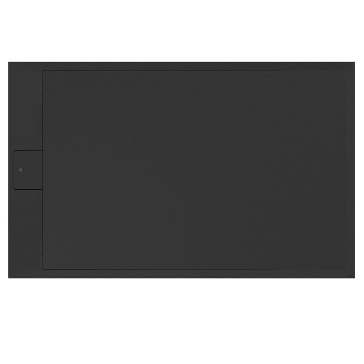Ideal Standard Rechteckige Duschwanne L. 120 T. 100 cm, rutschfest und mit verborgenem Ablauf an der kurzen Seite, aus IdealSolid+, Stein-Effekt, Schwarz matt ULTRA FLAT S I.LIFE T5228FV