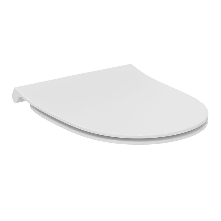 Ideal Standard Sitzschale schlank mit normaler Schließung, mit Metallscharnieren und Schnellablaufsystem, Weiß, glänzende Oberfläche I.LIFE O T572301