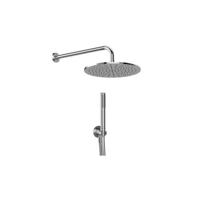 Ideal Standard Duschkit Light rund mit Wandarm, runder Duschkopf Ø 30 cm, Duschstab, Auslassanschluss mit fester Halterung und 175 cm Schlauch, Chromoberfläche IDEALRAIN BD825AA