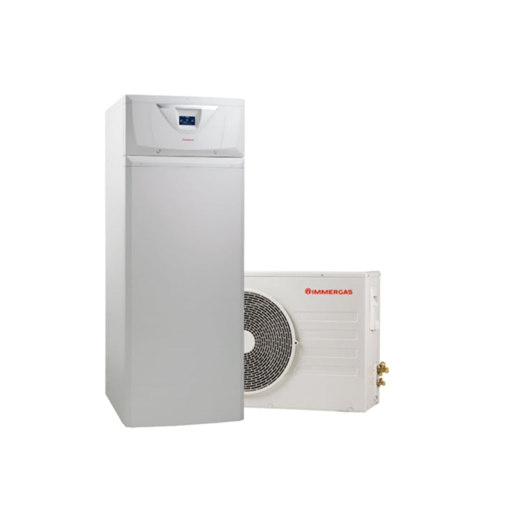 Immergas Luft-Wasser-Wärmepumpe einphasig mit externer Motorkondensatoreinheit und interner Standgerät-Einheit mit 180-Liter-Trinkwarmwasser-Speicher MAGIS HERCULES PRO MINI 3.034094