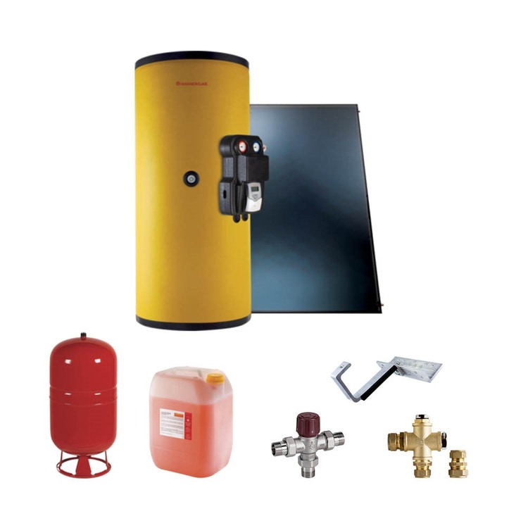 Immergas Kombiniertes Solarpaket mit 5 Flachkollektoren CP4 XL und 750-Liter-Boilereinheit DOMESTIC SOL 750 V2 3.027840