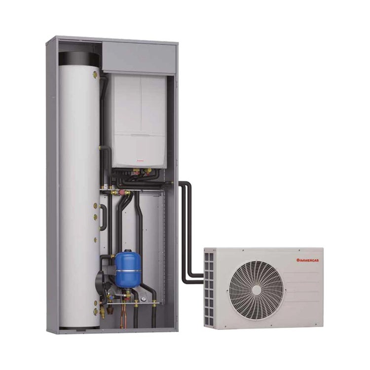 Immergas Kit Magis PRO 4 V2 R32 mit Basic Magis PRO Luft-Wasser-Wärmepumpe einphasig Inverter mit Hydronikgruppe, für Ein-Zonen-Anlagen 3.030606+3.029721