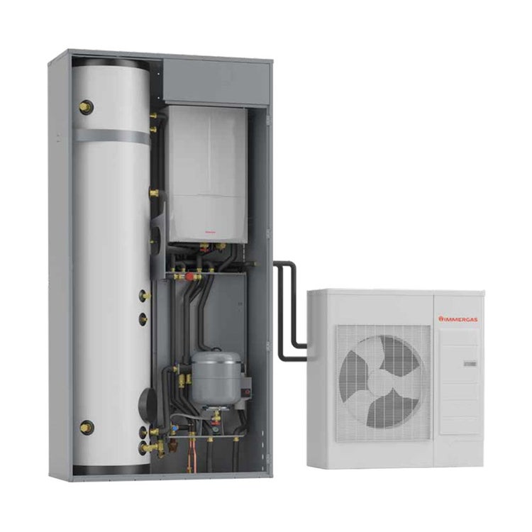 Immergas Kit Magis PRO 6 V2 R32 mit Super Trio Luft-Wasser-Wärmepumpe Einphasig Inverter mit Hygieneeinheit, für Anlagen bis zu zwei Zonen 3.030607+3.030395
