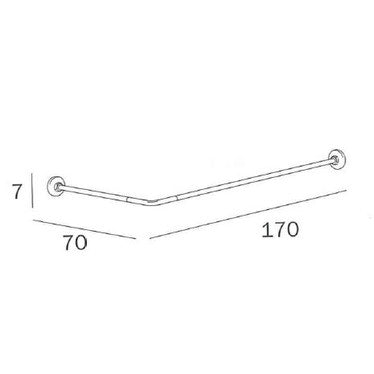 Inda Duschkabinenprofil aus Aluminium, Eckmaß 70x170, glänzendes Aluminium A0144BAP