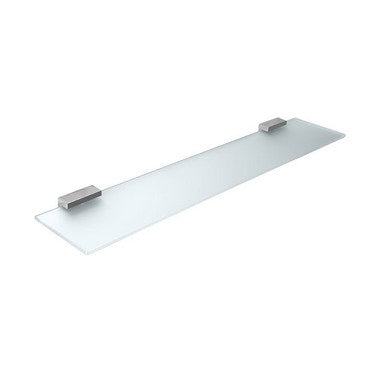 Inda Glasbodenplatte aus gehärtetem Glas L. 60 cm mit Halterungen, Chrom-Finish LEA A18090CR21