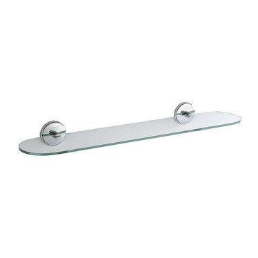 Inda Glasablage L. 60 cm aus gehärtetem Glas mit Halterungen, Chromfinish COLORELLA A23070CR01