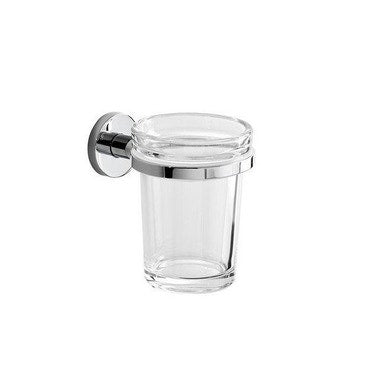 Inda Wandbecherhalter, mit Becher aus klarem, extrahellem Glas, goldene Oberfläche ONE A2410ADR03