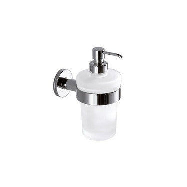 Inda Wand-Seifenspender mit Behälter aus satiniertem Glas, Messingpumpe, Chromfinish TOUCH A46670CR21