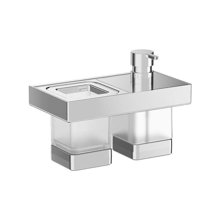 Inda Waschtisch-Set mit Seifenspender und Becherhalter, wandmontiert, Chrom-Finish INDISSIMA_CHROME A88K30CR21