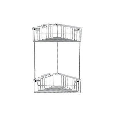 Inda Eck-Doppelkorb H. 39 cm, Chrom-Finish AV032ACR