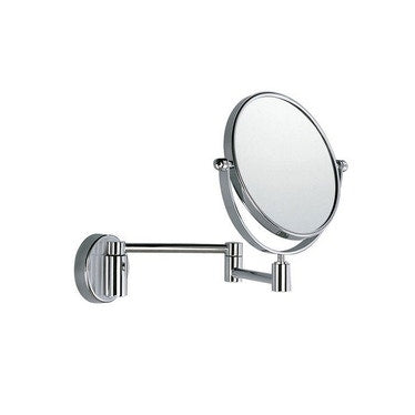 Inda Wandvergrößerungsspiegel, mit doppeltem Gelenkarm, beidseitig, schwenkbar, Parabolendurchmesser 18 cm, Chromoberfläche MY MIRROR AV058CCR