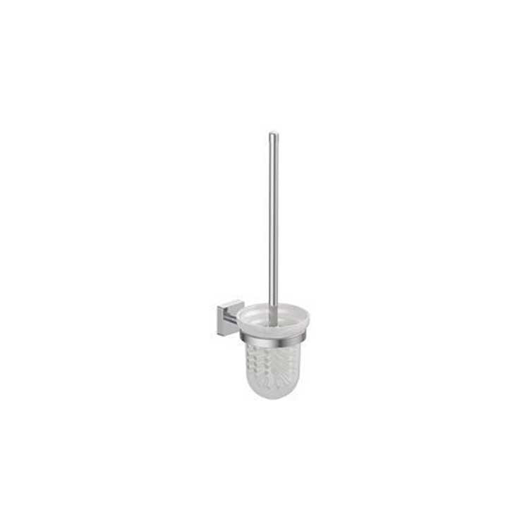 Inda WC-Bürstengarnitur, Chromoberfläche und satiniertes Glas FORUM QUADRA A30140CR21