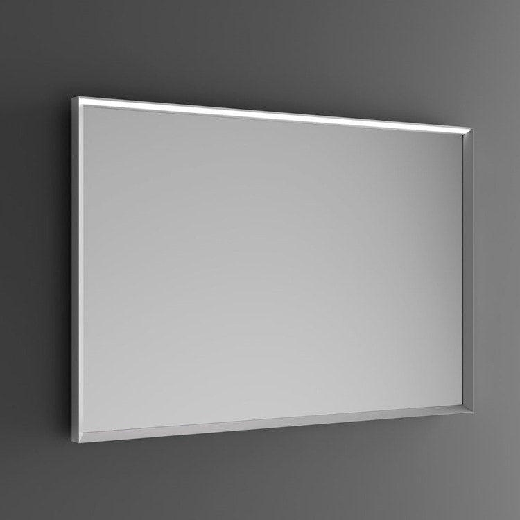Inda Spiegel L. 160 H. 80 cm mit lackiertem Aluminiumrahmen und Frontlicht innerhalb des Rahmens, Oberfläche grau PIRANO EASY S920060SL