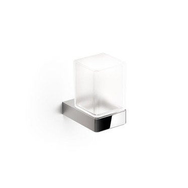 Inda Wandbecherhalter, mit Behälter aus satiniertem Glas, Chrom-Finish INDISSIMA_CHROME A88100CR21
