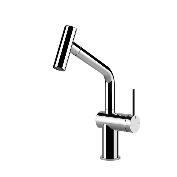 Gessi Einhebelmischer drehbar, mit Doppelsprühbrause, für Spüle, Chrom-Finish INEDITO 60425#031
