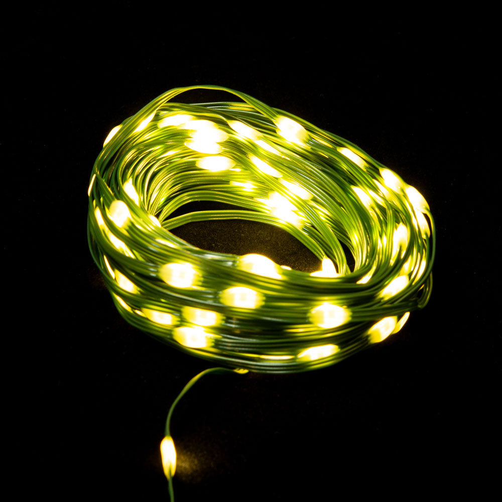 Erste LED-Lichterkette, 75 LEDs, 7,5 m, bernstein, IP44, mit Timer