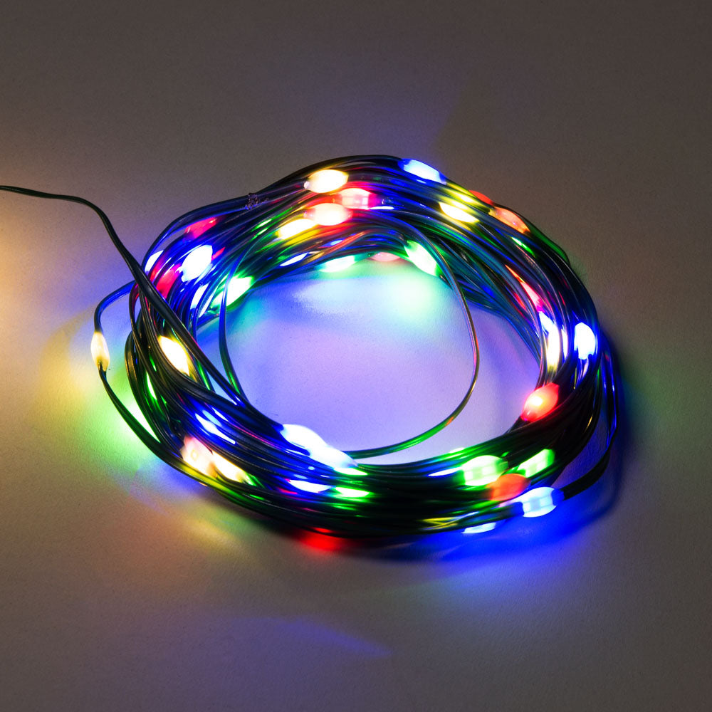 Erste LED-Lichterkette, 75 LEDs, 7,5 m, mehrfarbig, IP44, mit Timer