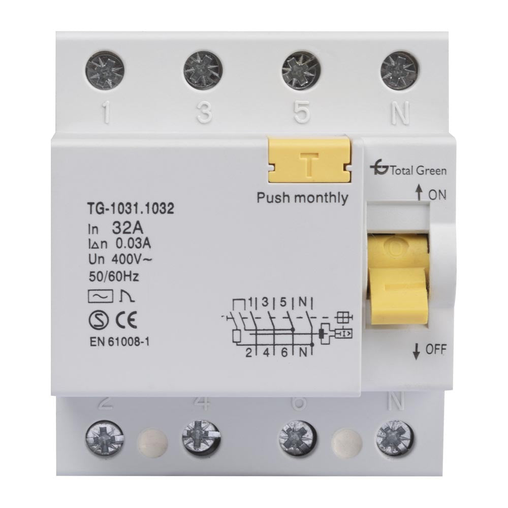 Total Green FI/LS-Schalter 4-polig 32 A, 30 mA