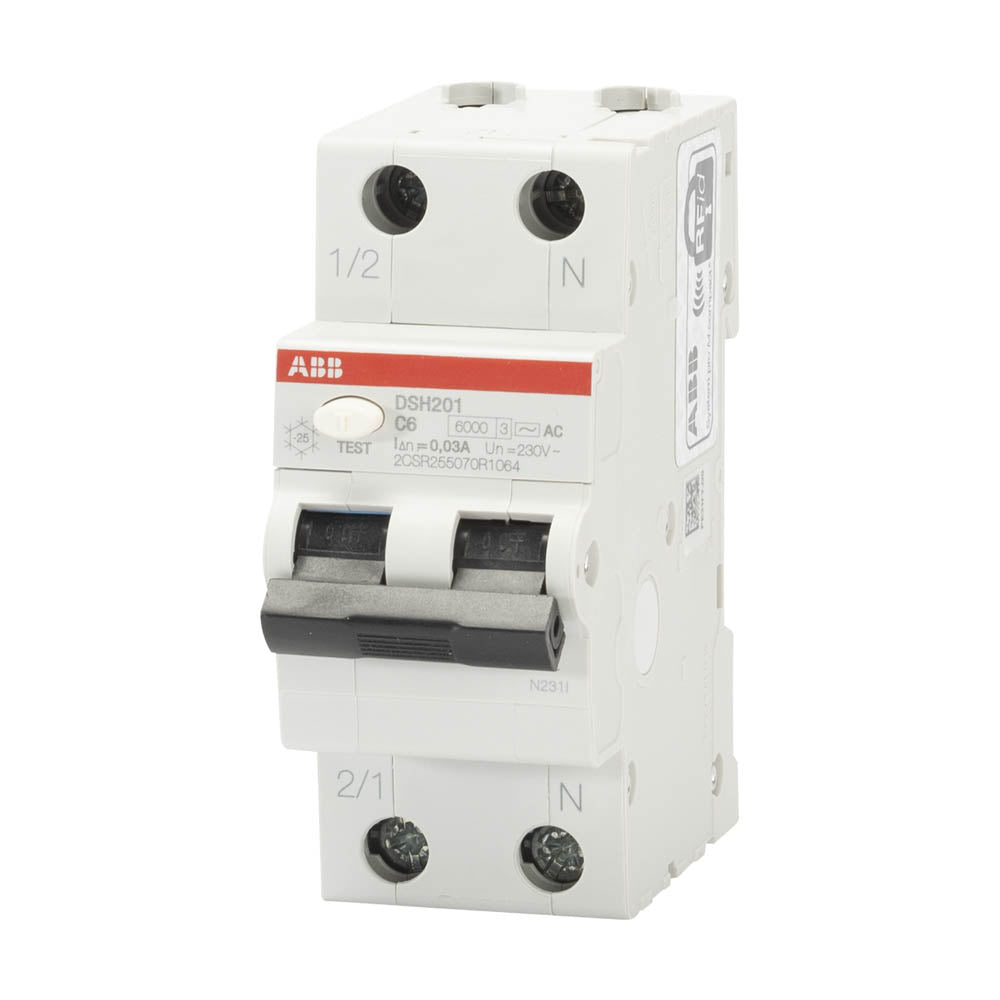 ABB FI/LS-Schalter 1P+N C6, 30 mA, 6 kA, Typ AC