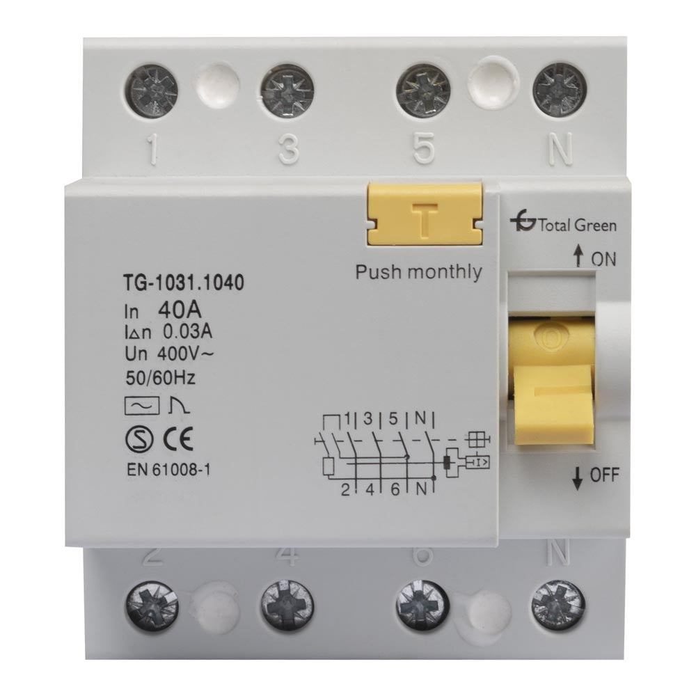 Total Green FI-Schutzschalter 4-polig 40 A, 30 mA