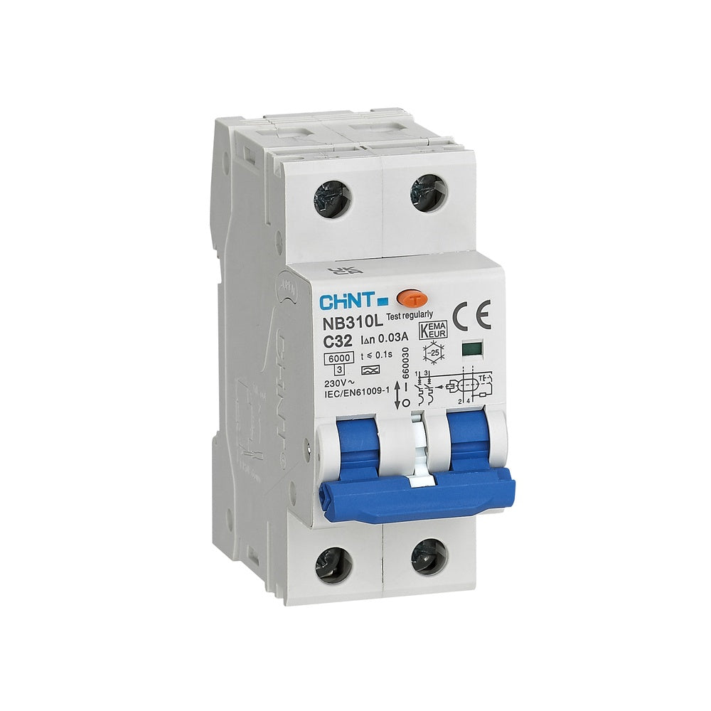 Chint FI/LS-Schalter (RCBO) 3P+N 32 A, 30 mA, 6 kA, Typ AC