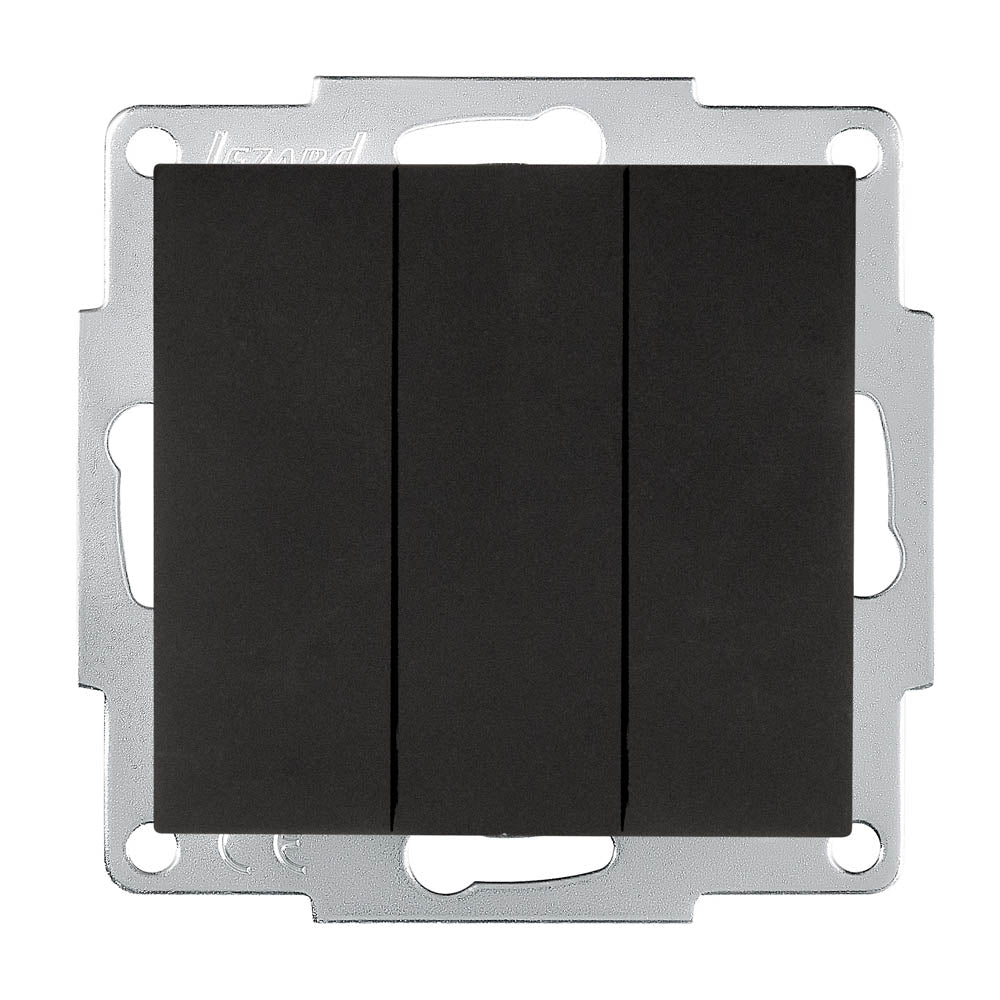 Lezard Vesna Dreifachschalter 10 A, schwarz