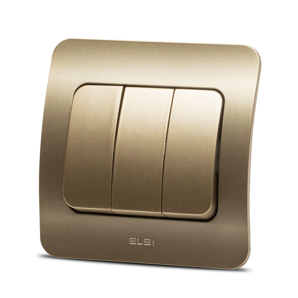 Elbi Jazz Dreifach-Ausschalter 10 A, Unterputz, titan