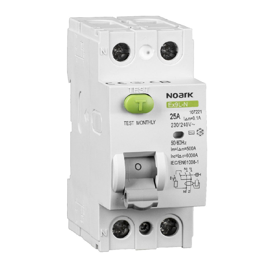 Noark Ex9L-N FI-Schutzschalter 2-polig 40 A, 30 mA, 6 kA, Typ AC