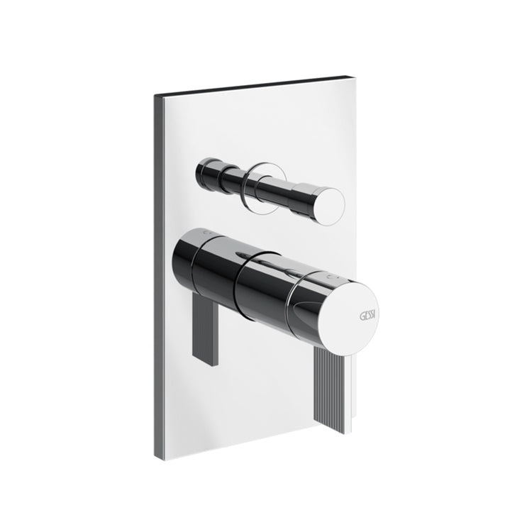 Gessi Wand-Badezimmer- oder Duschmischer, 2-Wege, mit automatischem Umschalter, ohne Unterputzgehäuse, Chrom-Finish INVERSO RIGATO 73579#031