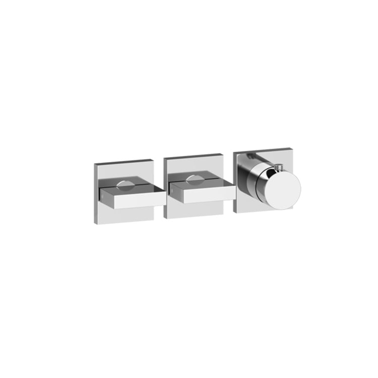 Gessi Thermostat-Duschmischer, zum Einbau, 2 unabhängige Ausgänge, ohne Unterputzkörper, vertikale und horizontale Installation, Chromoberfläche SHOWER 44334#031